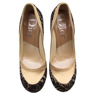 Dior Black and Tan Lace Women's Heels